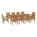 Marina 11 Piece Outdoor Patio Teak Dining Set by Modway by HouseOfZazla