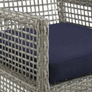 Aura Outdoor Patio Wicker Rattan Dining Armchair Set of 2 by HouseOfZazla
