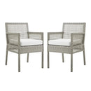 Aura Outdoor Patio Wicker Rattan Dining Armchair Set of 2 by HouseOfZazla