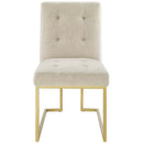 Privy Gold Stainless Steel Upholstered Fabric Dining Accent Chair by HouseOfZazla