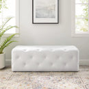 Amour 48" Tufted Button Faux Leather Entryway Bench by HouseOfZazla