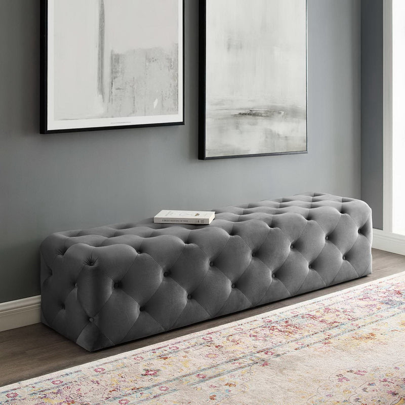 Amour 72" Tufted Button Entryway Performance Velvet Bench by Modway, photo 6 of 7