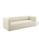 Reflection Channel Tufted Upholstered Fabric Sofa by HouseOfZazla