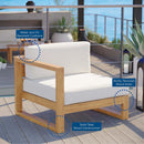 Upland Outdoor Patio Teak Wood Left-Arm Chair by Modway by HouseOfZazla