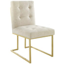 Privy Gold Stainless Steel Upholstered Fabric Dining Accent Chair Set of 2 by Modway by HouseOfZazla