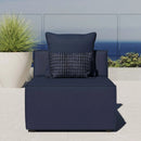 Saybrook Outdoor Patio Upholstered Sectional Sofa Armless Chair by HouseOfZazla