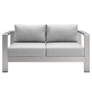 Shore Sunbrella Fabric Aluminum Outdoor Patio Loveseat by Modway by HouseOfZazla