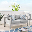 Shore Sunbrella Fabric Aluminum Outdoor Patio Loveseat by Modway by HouseOfZazla