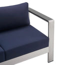 Shore Sunbrella Fabric Aluminum Outdoor Patio Loveseat by Modway by HouseOfZazla
