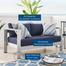 Shore Sunbrella Fabric Aluminum Outdoor Patio Loveseat by Modway by HouseOfZazla