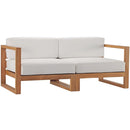 Upland 2-Piece Outdoor Patio Teak Wood Sectional Sofa Loveseat by Modway by HouseOfZazla