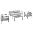Shore 4 Piece Sunbrella Fabric Outdoor Patio Aluminum Set by Modway by HouseOfZazla