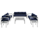 Shore 7 Piece Sunbrella Fabric Outdoor Patio Aluminum Set by Modway by HouseOfZazla