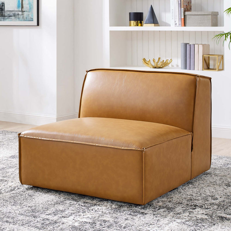 Restore Vegan Leather Sectional Sofa Armless Chair by Modway, photo 6 of 7