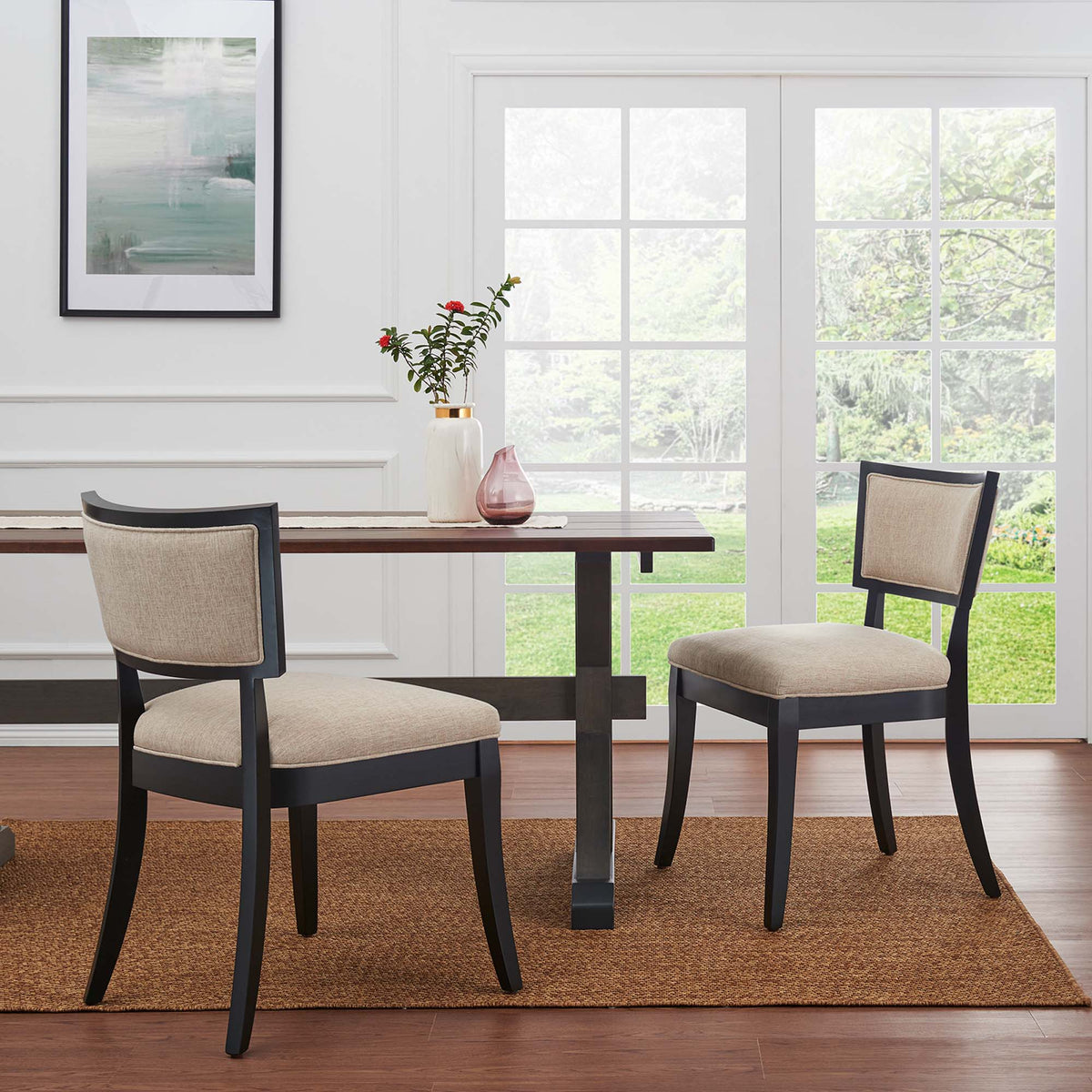 Pristine Upholstered Fabric Dining Chairs Set of 2 by Modway, photo 8 of 14