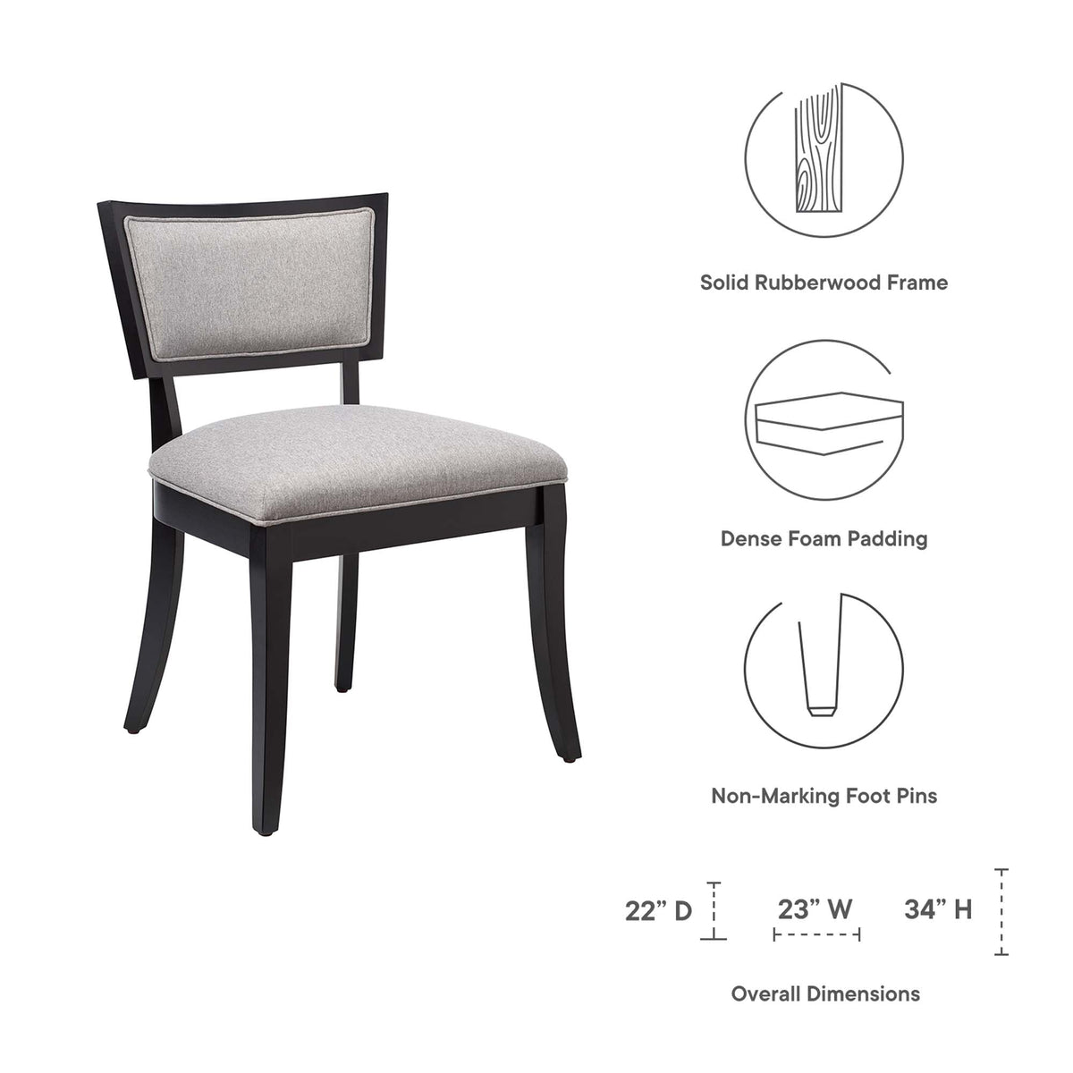 Pristine Upholstered Fabric Dining Chairs Set of 2 by Modway, photo 2 of 14