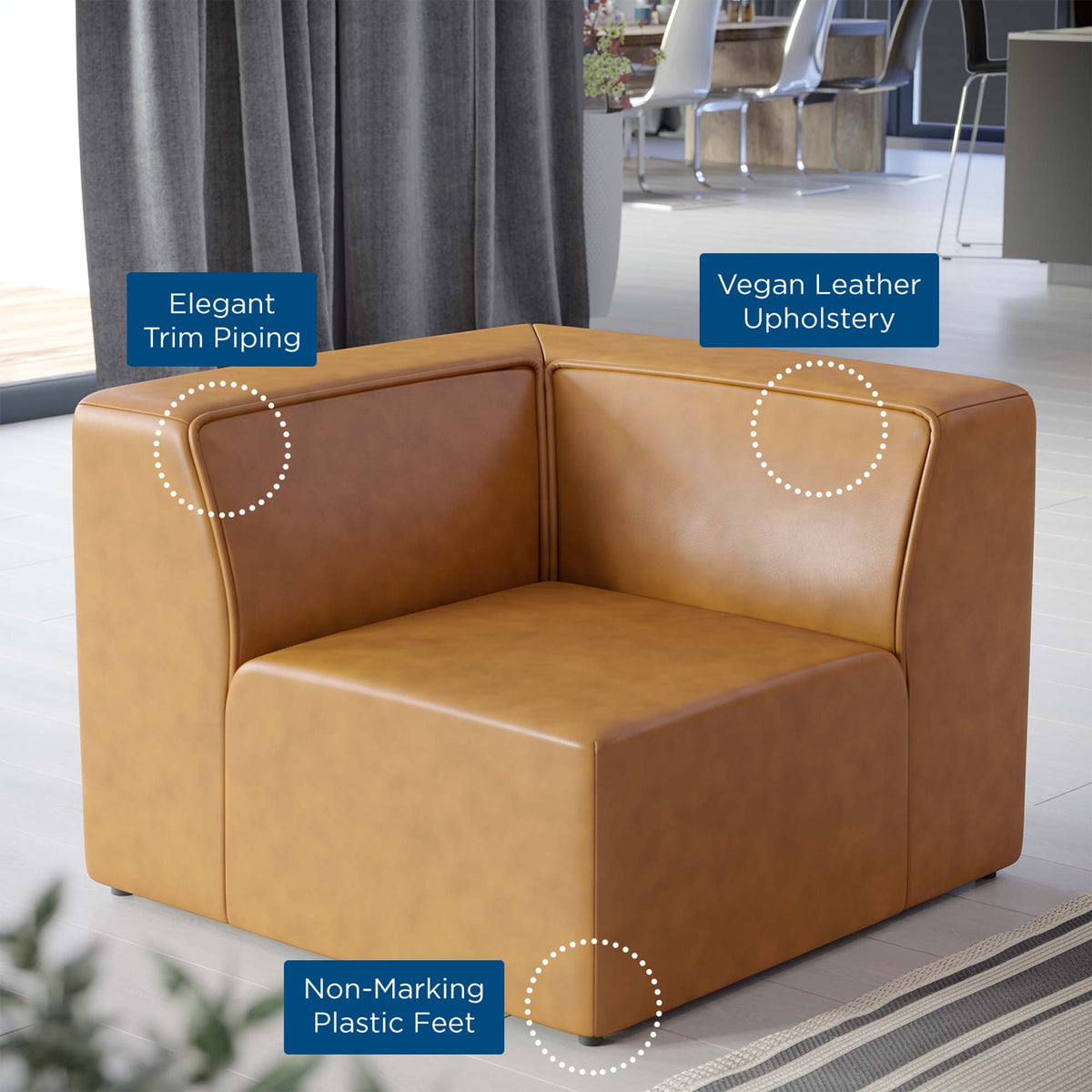 Mingle Vegan Leather Corner Chair by Modway, photo 8 of 14