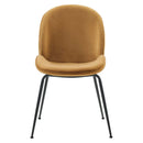 Scoop Black Powder Coated Steel Leg Performance Velvet Dining Chairs Set of 2 by HouseOfZazla