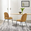 Scoop Black Powder Coated Steel Leg Performance Velvet Dining Chairs Set of 2 by HouseOfZazla
