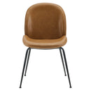 Scoop Black Powder Coated Steel Leg Vegan Leather Dining Chairs Set of 2 by Modway by HouseOfZazla