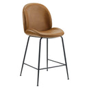 Scoop Black Powder Coated Steel Leg Vegan Leather Counter Stool by Modway by HouseOfZazla