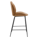 Scoop Black Powder Coated Steel Leg Vegan Leather Counter Stool by Modway by HouseOfZazla