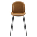 Scoop Black Powder Coated Steel Leg Vegan Leather Counter Stool by Modway by HouseOfZazla