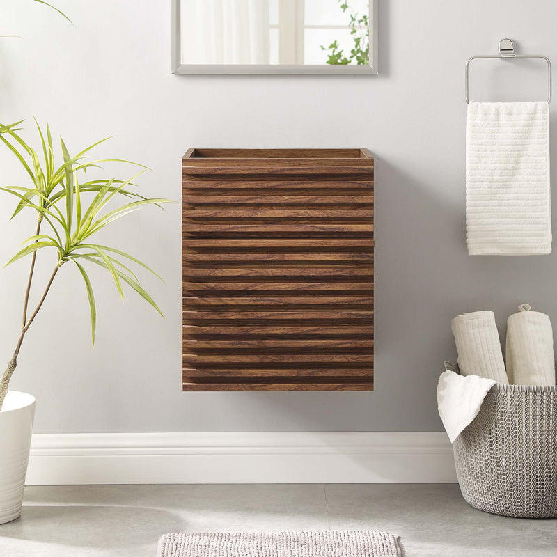 Render 18" Wall-Mount Bathroom Vanity Cabinet (Walnut) by Modway, photo 7 of 7