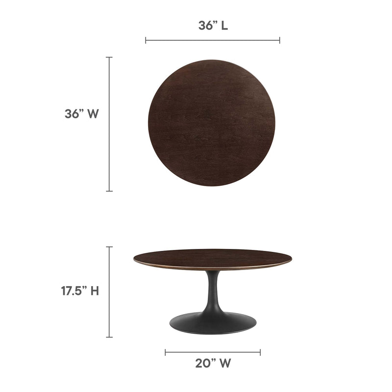 Lippa 36" Round Wood Coffee Table by Modway, photo 2 of 7