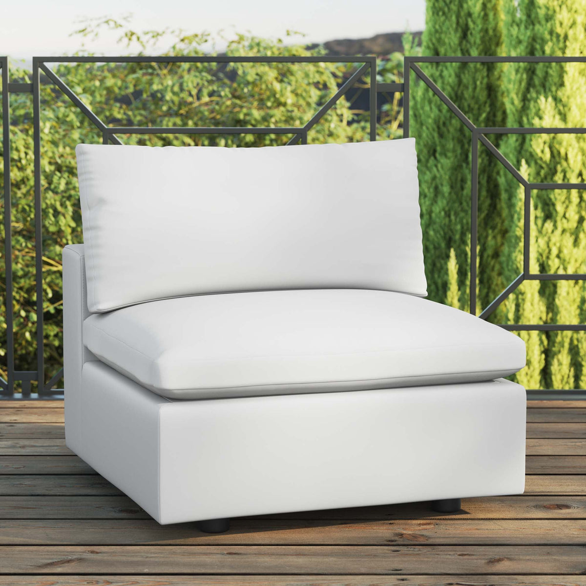Commix Overstuffed Outdoor Patio Armless Chair by Modway, photo 7 of 14