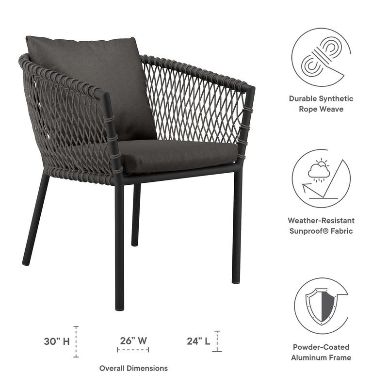 Sailor Outdoor Patio Dining Armchair by Modway, photo 2 of 7