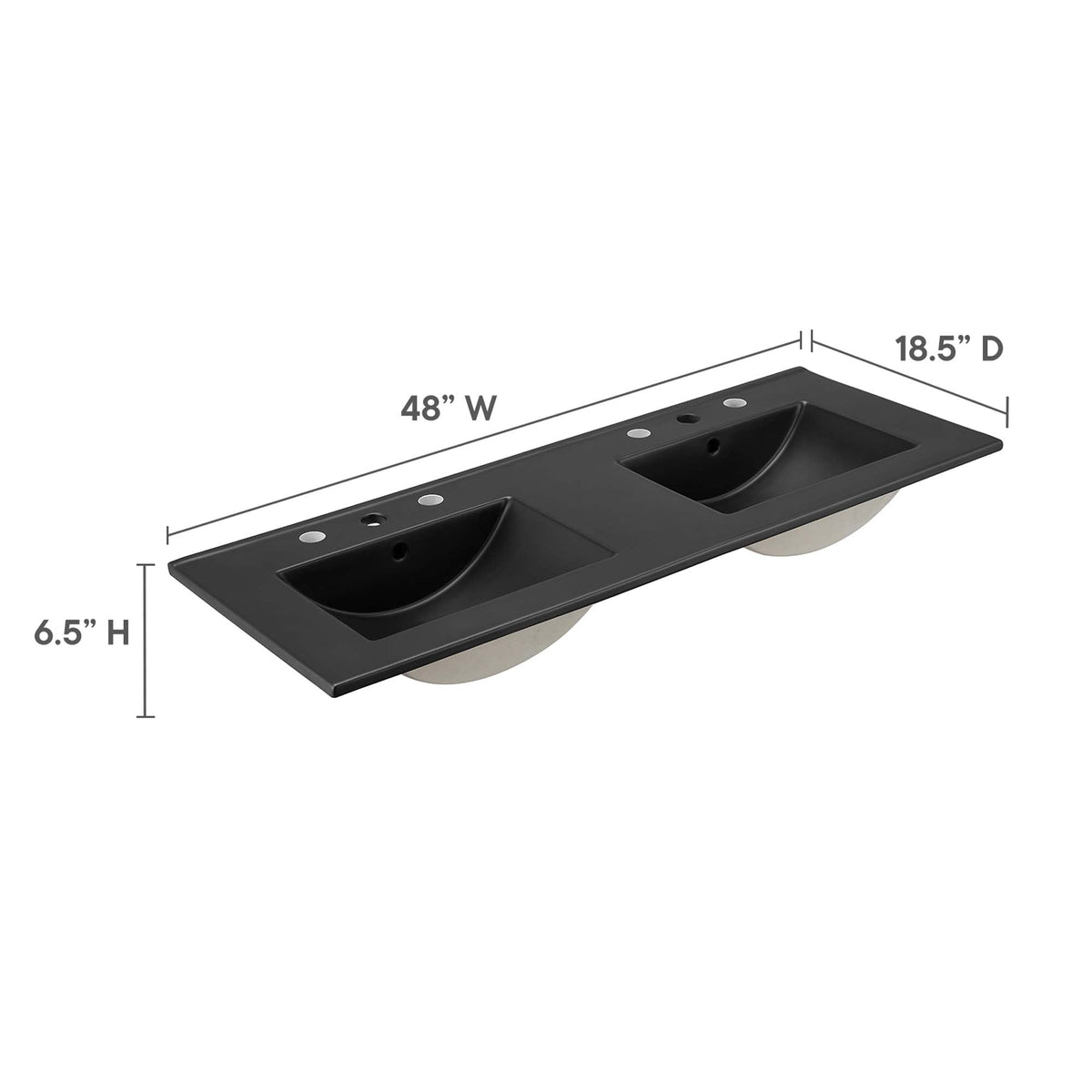 Cayman 48" Double Basin Bathroom Sink by Modway, photo 3 of 8