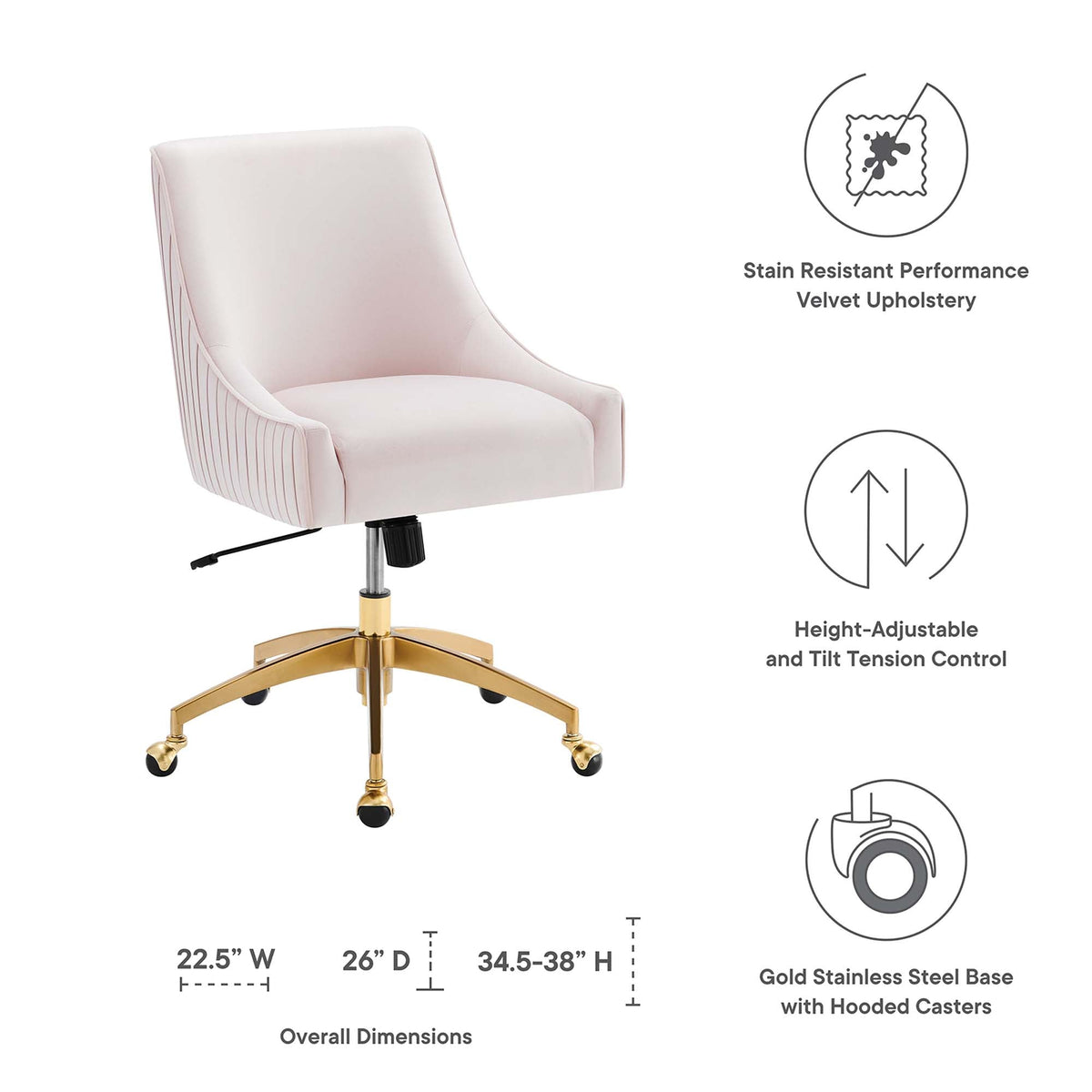 Discern Performance Velvet Office Chair by Modway, photo 18 of 21