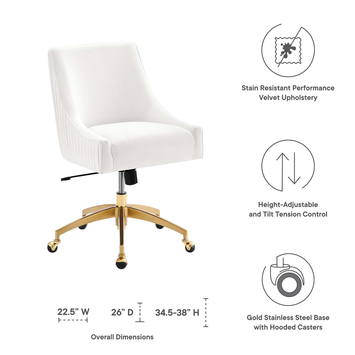 Discern Performance Velvet Office Chair by Modway, photo 2 of 21