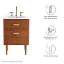 Cassia 24" Teak Wood Bathroom Vanity Cabinet by Modway by HouseOfZazla