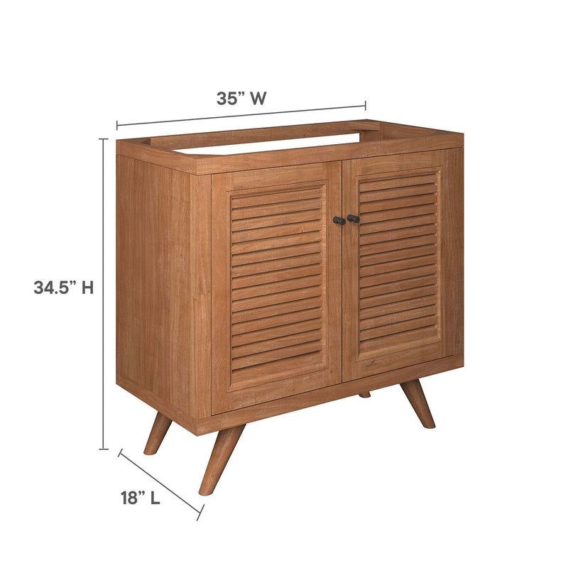 Birdie 36" Teak Wood Bathroom Vanity Cabinet, photo 3 of 7