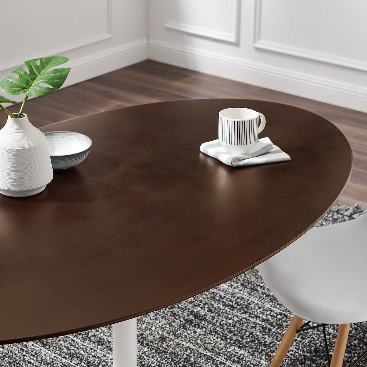 Lippa 60" Oval Cherry Walnut Wood Dining Table by Modway, photo 7 of 7