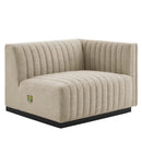 Conjure Channel Tufted Upholstered Fabric Right-Arm Chair