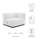 Conjure Channel Tufted Upholstered Fabric Right-Arm Chair