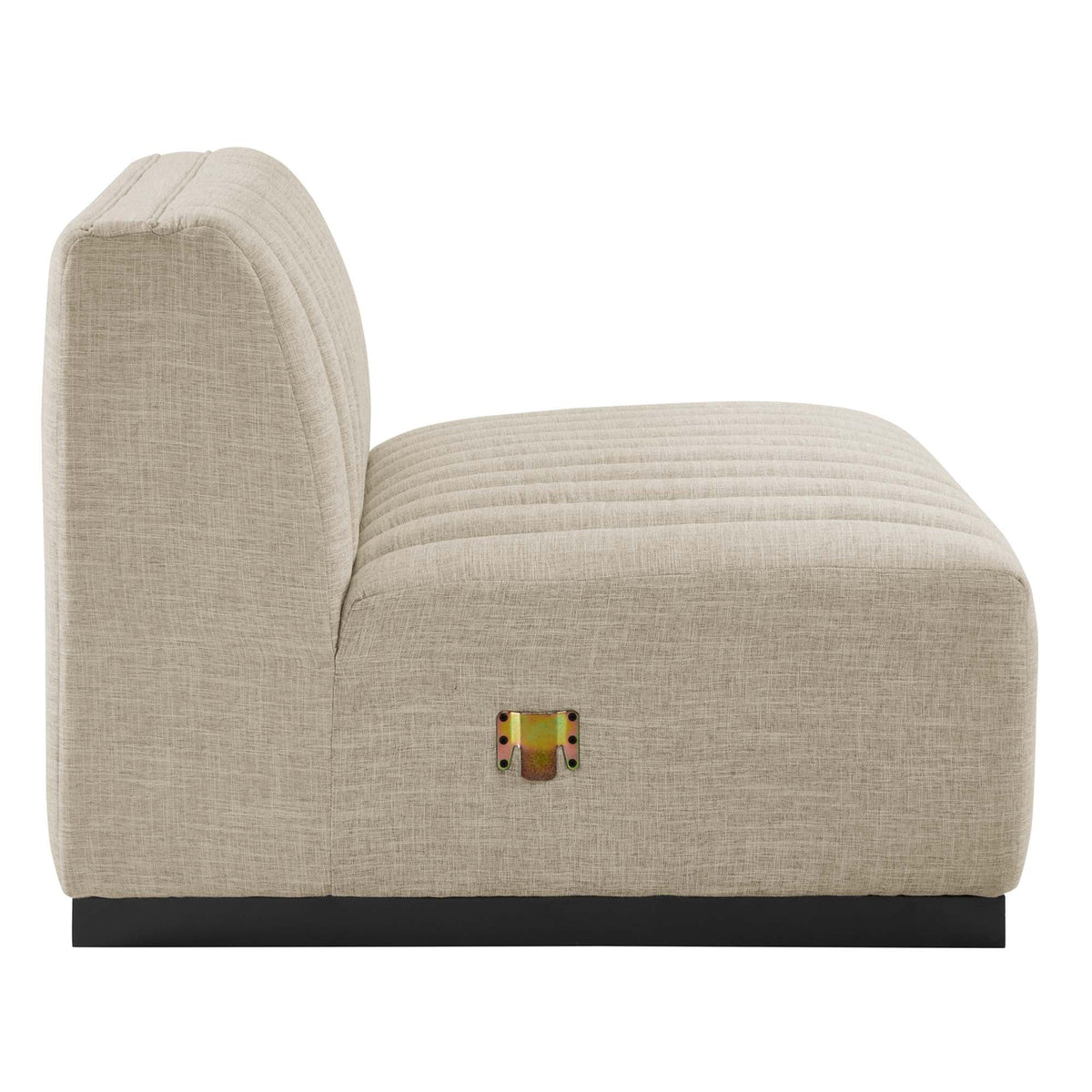 Conjure Channel Tufted Upholstered Fabric Armless Chair, photo 3 of 7