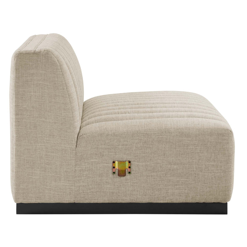 Conjure Channel Tufted Upholstered Fabric Armless Chair, photo 3 of 7