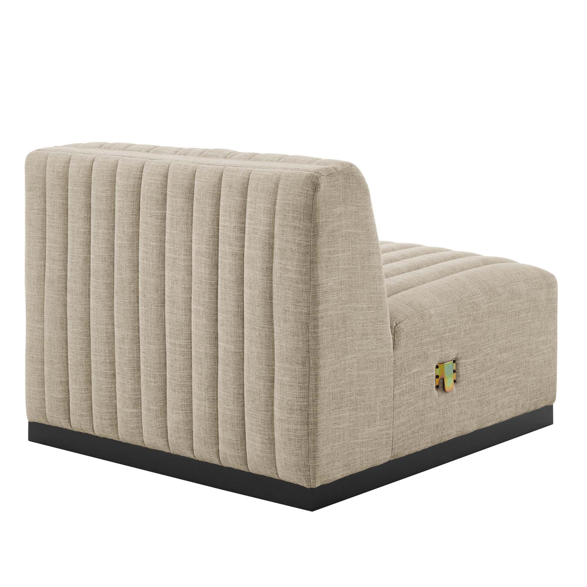 Conjure Channel Tufted Upholstered Fabric Armless Chair, photo 4 of 7