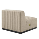Conjure Channel Tufted Upholstered Fabric Armless Chair by HouseOfZazla