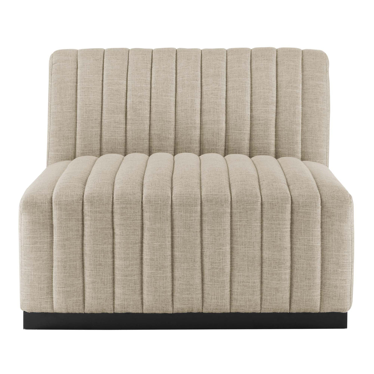 Conjure Channel Tufted Upholstered Fabric Armless Chair, photo 5 of 7