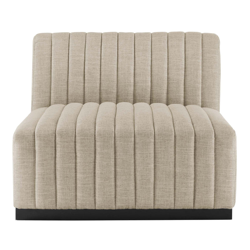 Conjure Channel Tufted Upholstered Fabric Armless Chair, photo 5 of 7
