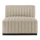 Conjure Channel Tufted Upholstered Fabric Armless Chair by HouseOfZazla