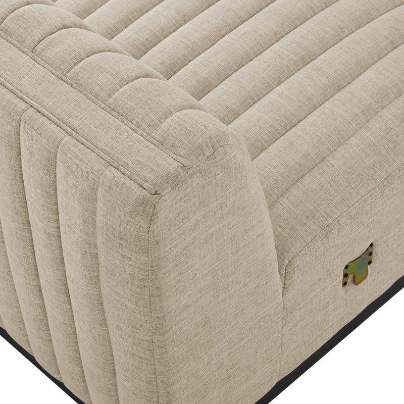 Conjure Channel Tufted Upholstered Fabric Armless Chair, photo 6 of 7