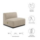 Conjure Channel Tufted Upholstered Fabric Armless Chair by HouseOfZazla