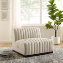 Conjure Channel Tufted Upholstered Fabric Armless Chair by HouseOfZazla