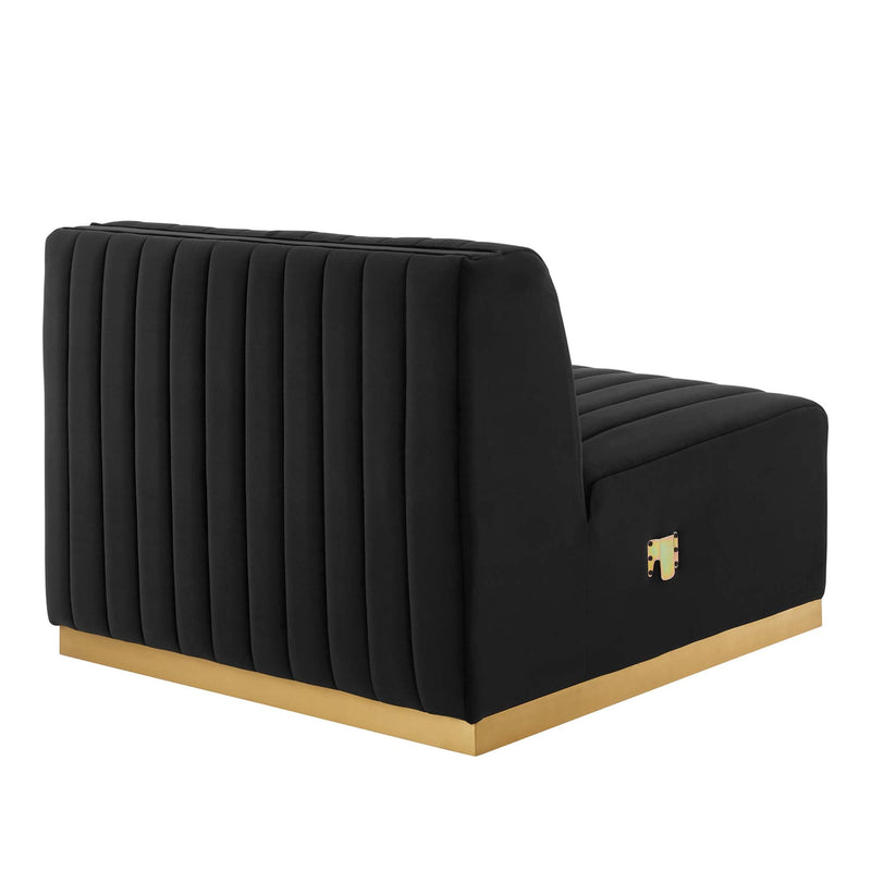 Conjure Channel Tufted Performance Velvet Armless Chair by Modway, photo 4 of 7